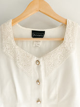 Load image into Gallery viewer, Upcycled Vintage Top - Vintage romantic blouse cropped - “Crop Dead Gorgeous”