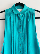 Load image into Gallery viewer, Transformed Vintage Dress - Modified and Upcycled - Zero Waste Fashion - &quot;Teals on Wheels&quot;