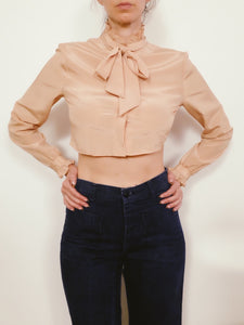 Transformed Vintage Top - Cropped and Opened Back - Size Medium
