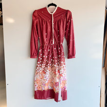 Load image into Gallery viewer, Transformed Vintage 1980’s dress - modified + upcycled fashion - “Between Maroon And The Milkman&quot;