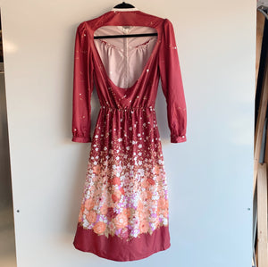 Transformed Vintage 1980’s dress - modified + upcycled fashion - “Between Maroon And The Milkman"