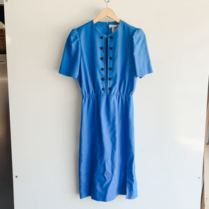 Transformed Vintage 1960’s dress - modified + upcycled fashion - “Give The Devil Her Blue"