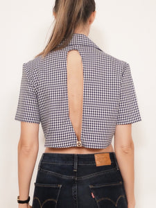 Transformed Vintage Top - Open-back and Cropped Blouse - Size Medium