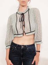 Load image into Gallery viewer, Transformed Vintage Top - Cropped Delicate Lace Blouse - Size XS