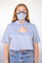 Load image into Gallery viewer, Top + Mask Ensemble - Transformed Top, Cropped and Upcycled - Size Large
