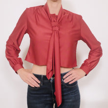 Load image into Gallery viewer, Transformed Vintage Top - Cropped and Opened Back Blouse - Size Medium